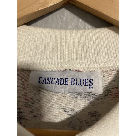 Vintage Women Top Size Large Floral Collared 3/4 Sleeve Romantic Cottagecore 90s - Picture 3 of 6